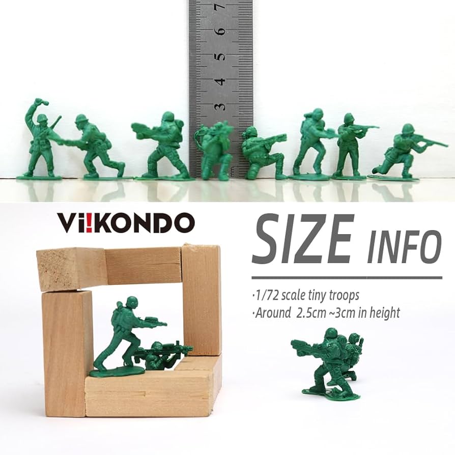 ミニチュア ミリタリーフィギュア用グッズ まとめ売り Viikondo 100個軍男性1/72ミニ2.5センチメートル玩具兵士